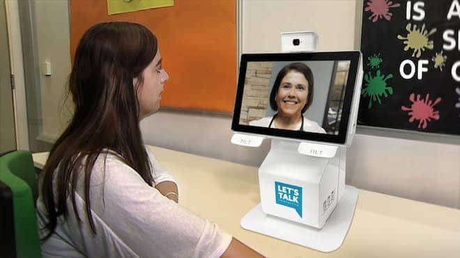 Telehealth kiosk for mental health by Olea Kiosks